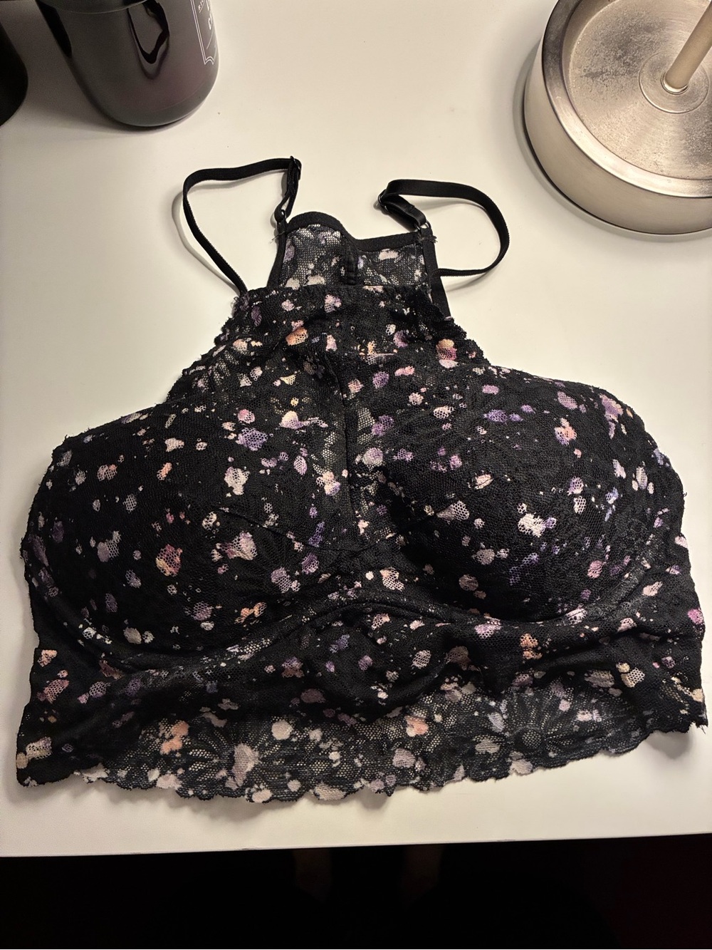 Victoria's Secret Black Lace High-Neck Bralette